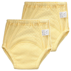 Bebehome 6層紗紗布學習褲/透氣親膚尿布褲, 黃色, 2件