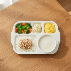 On the Kitchen 韓國製 Yum Yum 減肥餐盤 + 碗組, 1套, 白色