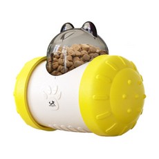 DING DONG PET 寵物搖擺不倒翁零食球, 黃色, 1個