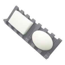 바코젤 논슬립 실리콘 비누받침 롱사이즈, 그레이, 1개