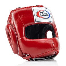 Fairtex HG4 拳擊護鼻頭盔, 1個, 紅色