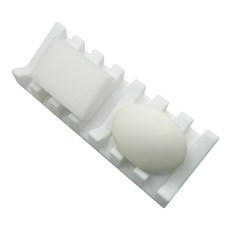 바코젤 논슬립 실리콘 비누받침 롱사이즈, 스노우 화이트, 1개