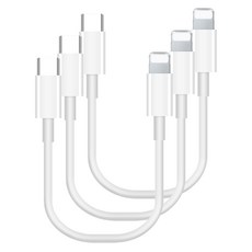 pines Lightning iPhone 8-pin轉Type-C PD短版充電線, 20cm, 白色, 3個