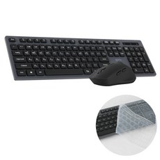 지클릭커 OFFICE PRO 인체공학 무소음 무선 키보드 + 마우스 세트, WMK10, 블랙, 일반형