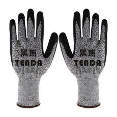 Tenda 黑熊 防割止滑手套 耐切割/耐磨擦/耐撕裂 穿戴舒適 觸感極佳, S, 1雙, 黑色