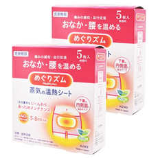 Kao 花王 MegRhythm 美舒律 蒸氣溫熱貼女性熱敷貼, 5片, 2盒