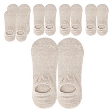 女性防滑毛圈氣墊隱形襪 6雙組, 燕麥色, 1組