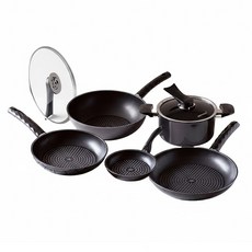 HAPPYCALL 鑽石不沾Master 5鍋7件組, 6/24/28 公分平底鍋 + 28 公分炒鍋 + 20 公分湯鍋 + 20 公分直立式鍋蓋 + 28 公分直立式鍋蓋, 黑色, 1組