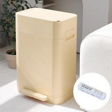 Promade Tools Porti 防異味三重密封垃圾桶 24L + 專用垃圾袋 50入組, 奶油黃