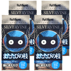 PetBest 貓萬應藥 4盒 貓咪潔牙零食 貓咪舒壓玩具, 木天蓼完熟中枝, 40g