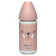 Suavinex 蘇維妮 Hygge 安心玻璃奶瓶, Whisker Pink, 240ml, 1個