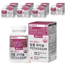 JW중외제약 워터 밸런스 칼륨 포타슘, 120정, 8개