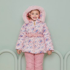 WALTON kids 孩童花卉印花連帽拉鍊外套