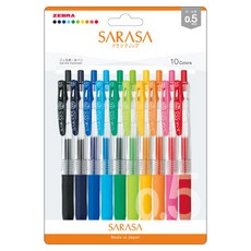 ZEBRA 斑馬牌 SARASA Sarasa Clip 0.5mm 原子筆 10色組, 混色, 1組