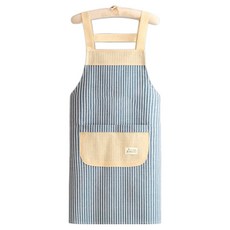 Leovince 簡約現代吊帶條紋圍裙, 藍色