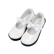 球形關節娃娃蝴蝶結娃娃鞋 60cm, 白色的