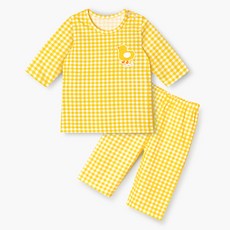 unifriend 兒童小雞七分棉質居家服套裝