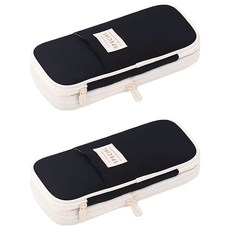 Eopu 粉彩感性風大容量鉛筆盒, 2個, 奶油黑