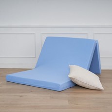 BEARBED 熊棉吸濕排汗三折透氣床墊,90 x 180cm,藍色,8cm