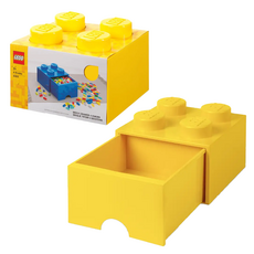 LEGO 4凸收納盒 848442025119, 黃色, 1個