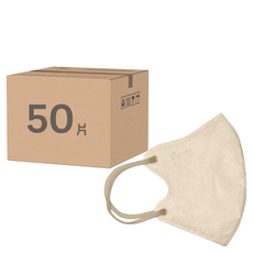 Deguan 德冠 醫用口罩 零觸感成人3D立體, 50片, 1盒, 漾光奶