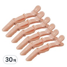 머니풀 컬러풀 악어이빨 미용실 집게핀 6P세트, 30개, 라이트핑크