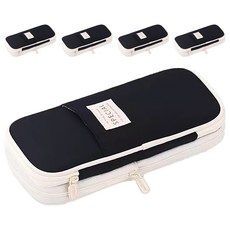 Eopu 粉彩感性風大容量鉛筆盒, 5個, 奶油黑