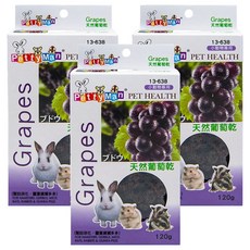 Petty Man 小動物水果乾系列 13-638 天然葡萄乾, 120g, 3盒