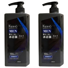 KeSHO 男士三合一沐浴露 深層舒爽, 800ml, 2瓶