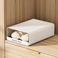 Market Plan 衣物抽屜整理隔板收納盒1格, 白色, 1個