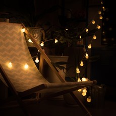 코멧 LED 큰 앵두전구 40구 +리모컨 세트, 웜화이트