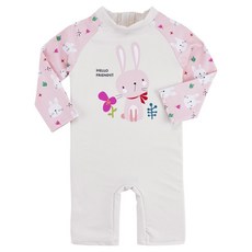 愛北鼻 寶寶連體泳衣送遮陽帽