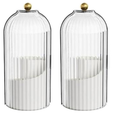 APNCC 帶蓋刷具透明化妝品收納盒, 白色, 2個