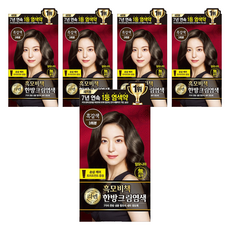 리엔 흑모비책 새치염색 크림, 흑갈색, 5개