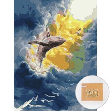 ARTJOY DIY繪畫畫作 40*30cm, 雲中的鯨魚, 1個