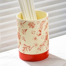 MMMII 東方風瀝水陶瓷餐具筒 FM076, 紅色, 1個