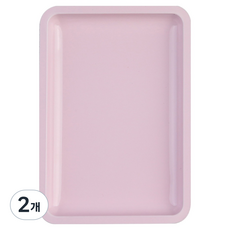 바르나 네일 사각 메탈 트레이, 2개, 베이비핑크