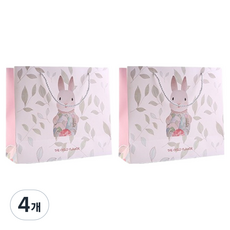 언더보스 러블리 애니멀 쇼핑백 30 x 27 x 12 cm, 내추럴버니, 4개