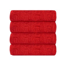 Teto 毛巾 230g 40支 Supima, 4個, 經典紅