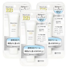 MEISHOKU 明色 MoistLabo裸妝BB霜 SPF32 PA+++, 遮蓋毛孔, 提亮膚色, 裸妝款, 30g, 3條