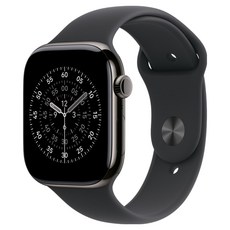 Apple 2025 Apple Watch S11 石瓦色鈦金屬 + M/L黑色運動型錶帶, 黑色, 46mm, GPS+Cellular