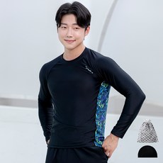 아쿠아티카 남성용 래쉬가드 상의 + 스판수모 + 비닐백 세트