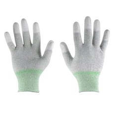 JIAHON 嘉鴻 合手型棉紗加碳纖維絲手套/pu塗掌手套 碳纖維 + 尼龍針織 + pu浸膠, 灰色, 1包