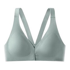 裸感無痕內衣, 冰爽透氣 前開扣 防滑防下垂, L, 碧湖藍