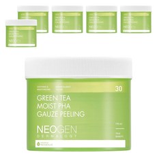 NEOGEN 綠茶保溼去角質棉片 190ml, 6個, 30片