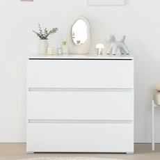 리디아 벨라 서랍장 방문설치, 화이트, 3단