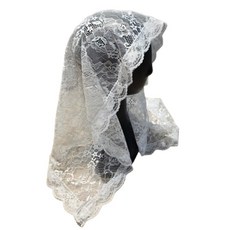 Endove 蕾絲高級彌撒頭紗, 單一顏色, 1個