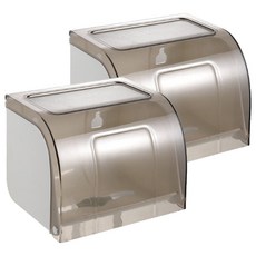 Market Plan 透明免鑽孔衛生紙架盒, 單一顏色, 2個