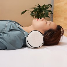 舒適記憶棉圓筒頸椎枕, 白色, 1個