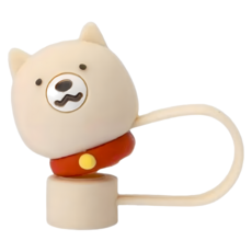 Oolab 良杯製所 汪星人矽膠防塵細吸管蓋 湯圓, 1個, 1個